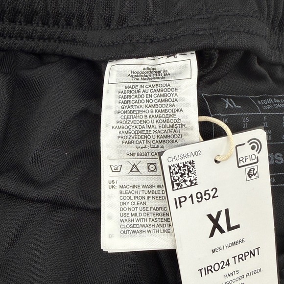 Adidas AEROREADY Soccer Track Pants Black White‎ Men's Athletic Size XL NEW - Picture 11 of 15